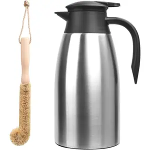 Thermal Coffee Carafe Stainless Steel 68oz(2 Lifter) Double Walled Vacuum Coffee Water Beverage Dispenser 12 Hour Heat Retention/24 Hour Cold Retention ()