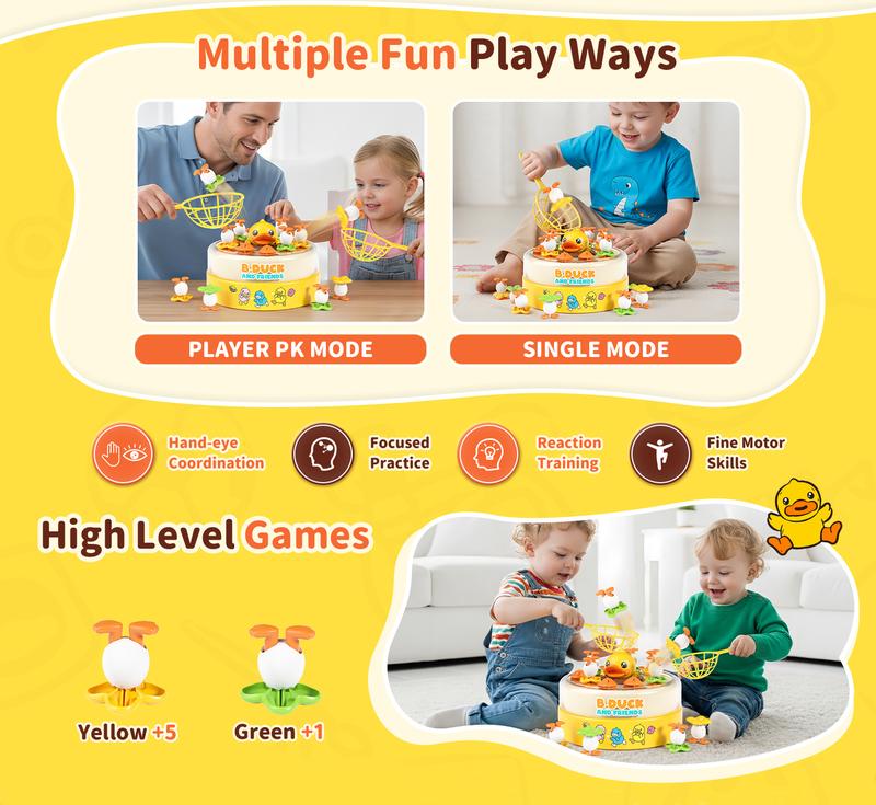 B.Duck Games, Bounce and Catch Duck Board Games,Duck Game Toys for Birthday Gifts