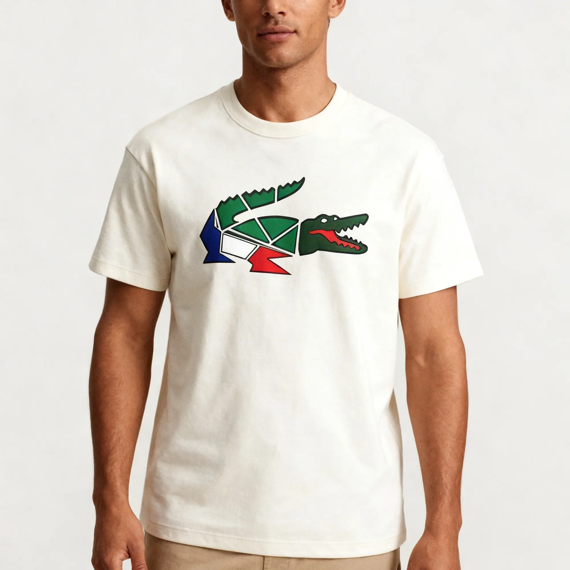 Vintage Aesthetic Croc Graphic Tee | Bold Color Block Design | Y2K Fashion Loose Fit T-Shirt