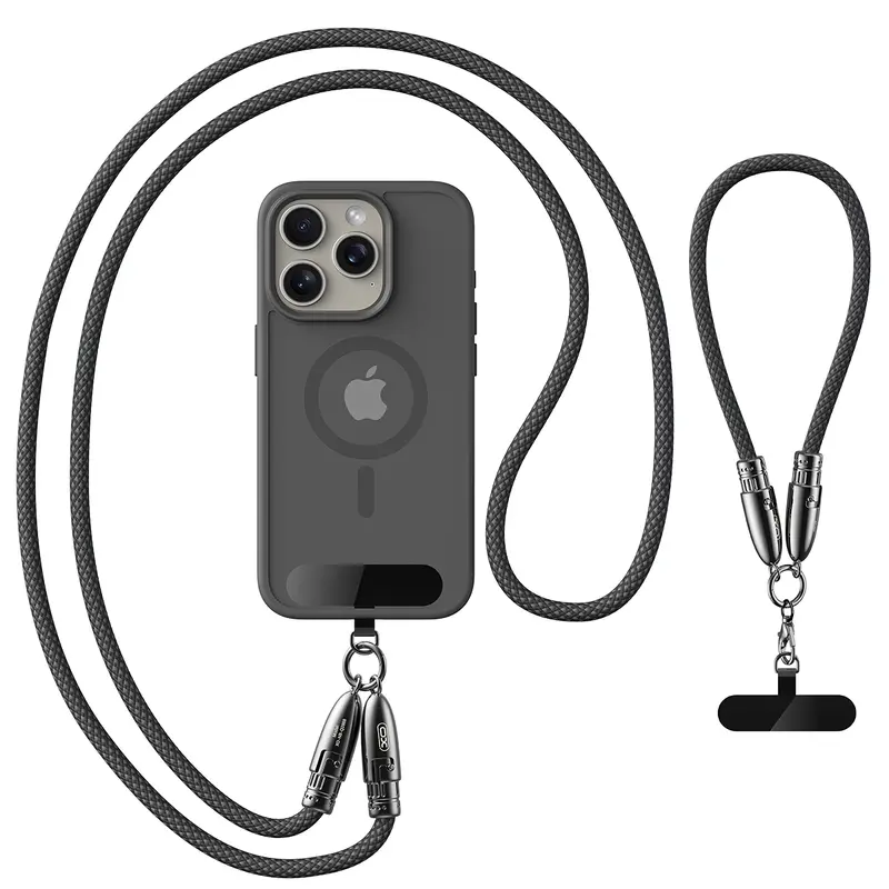USB C-to-USB C Mobile Charging Cables (7.8in & 47.8in) with 3A Alloy Lanyard for Keys, 60W Dual-Purpose Charger for iPhone 17/16/15, MacBook, Samsung Galaxy Smartphones, Pads, Port-Compatible Android Devices