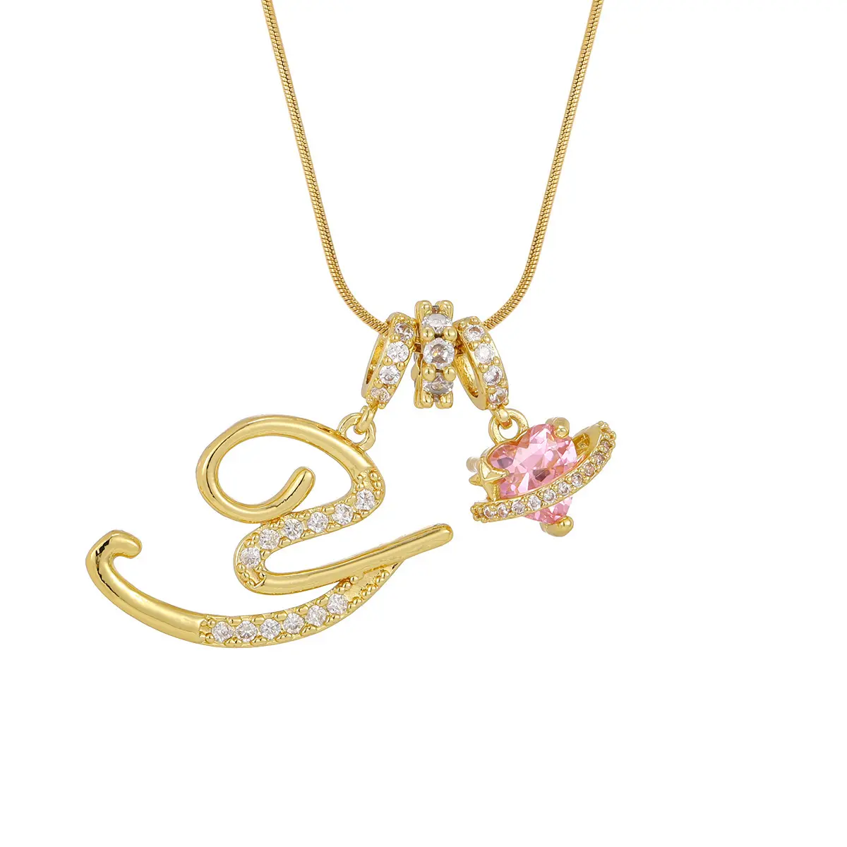 Gold Y (Pendant -Snake Bone Chain)