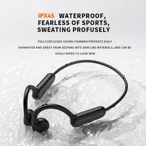 Bone Conduction Headphones, Wireless Open-Ear Sports Headset with Microphone, Type-C Fast Charging, USB Charging Headset, Long Battery Life, Waterproof for Running and Cycling, Wireless Chargeable Headphones