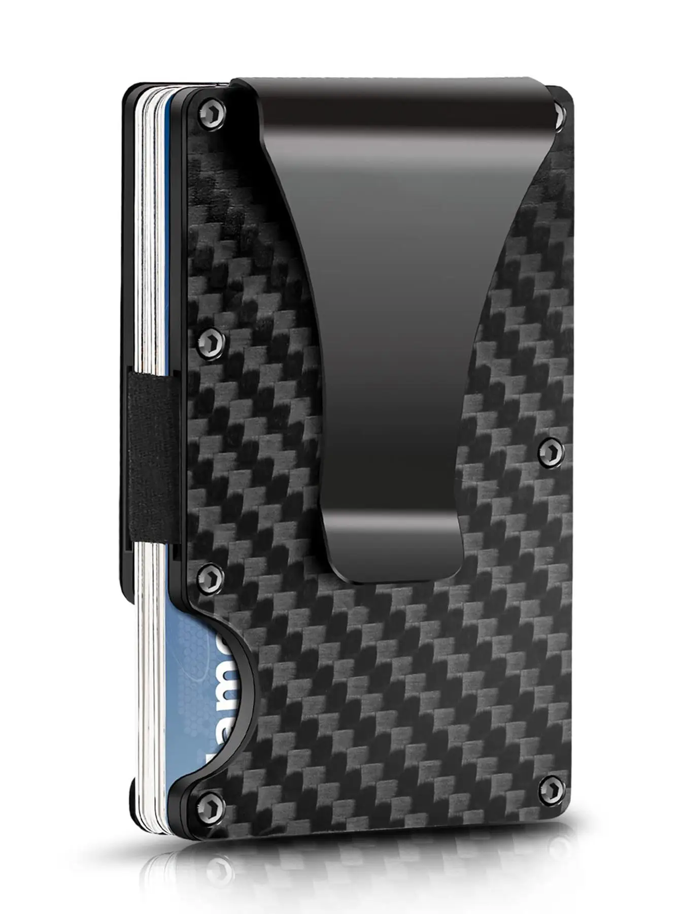 Men's 2024 Summer Plaid Pattern Card Holder, Trendy Aluminum Alloy Card Holder Wallet with Blocking Function, Casual High-quality Multifunctional Ca