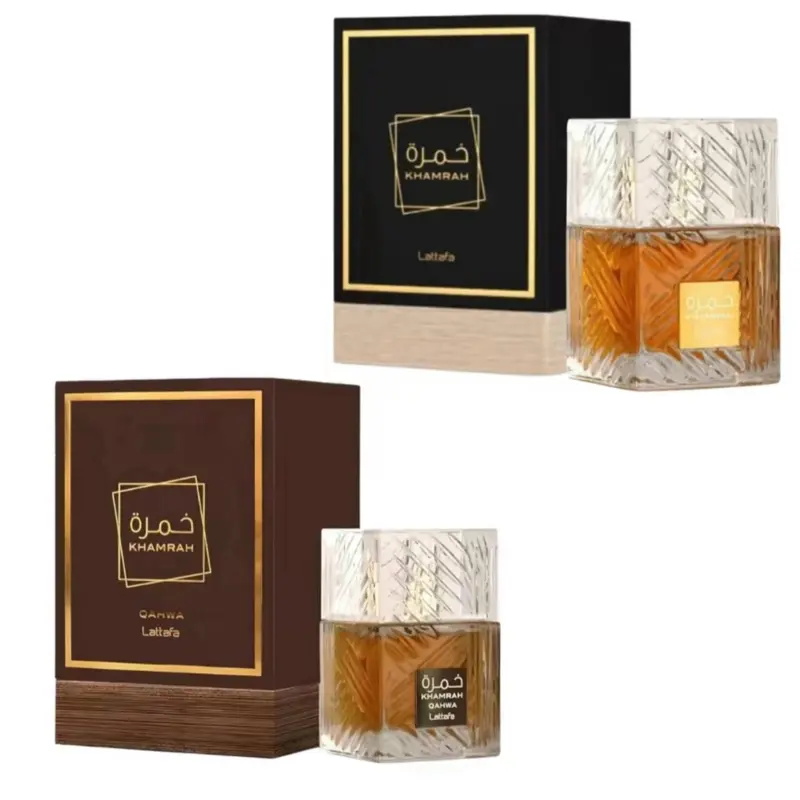 LATTAFA KHAMRAH & KHAMRAH QAHWA EAU DE PARFUM 3.4 FL.OZ lattafa khamrah
