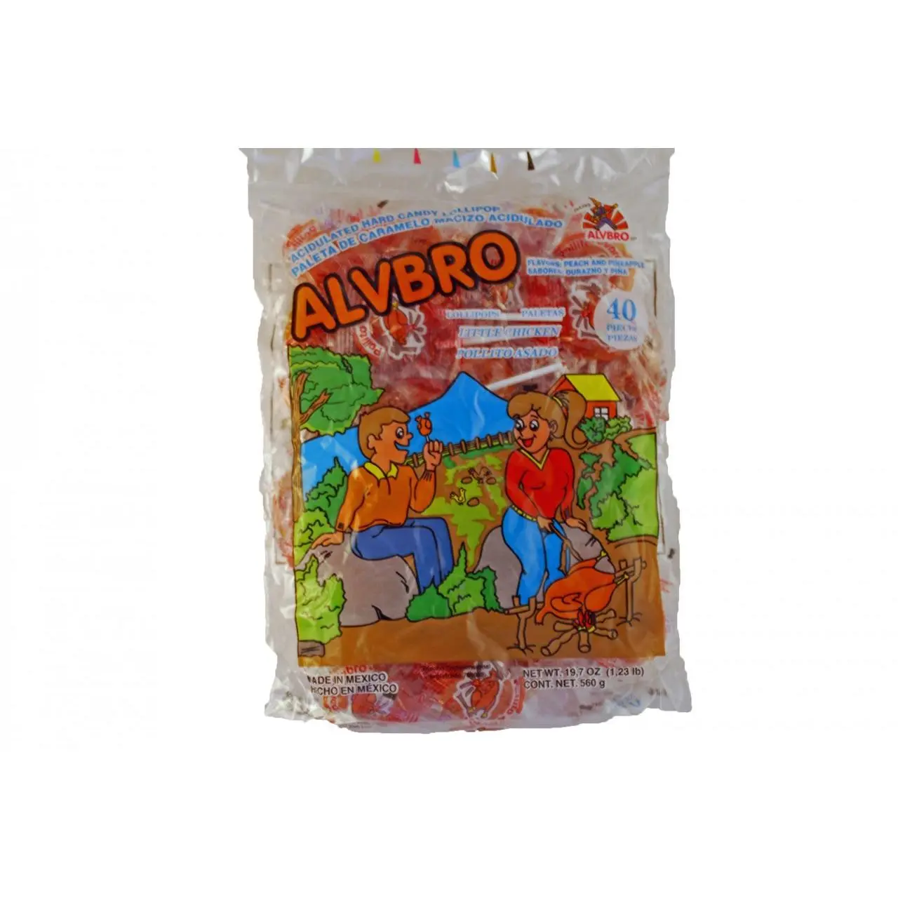 Alvbro Pollo Asado Sweet Snack, 40-Piece Candy Pack, 40 Pieces