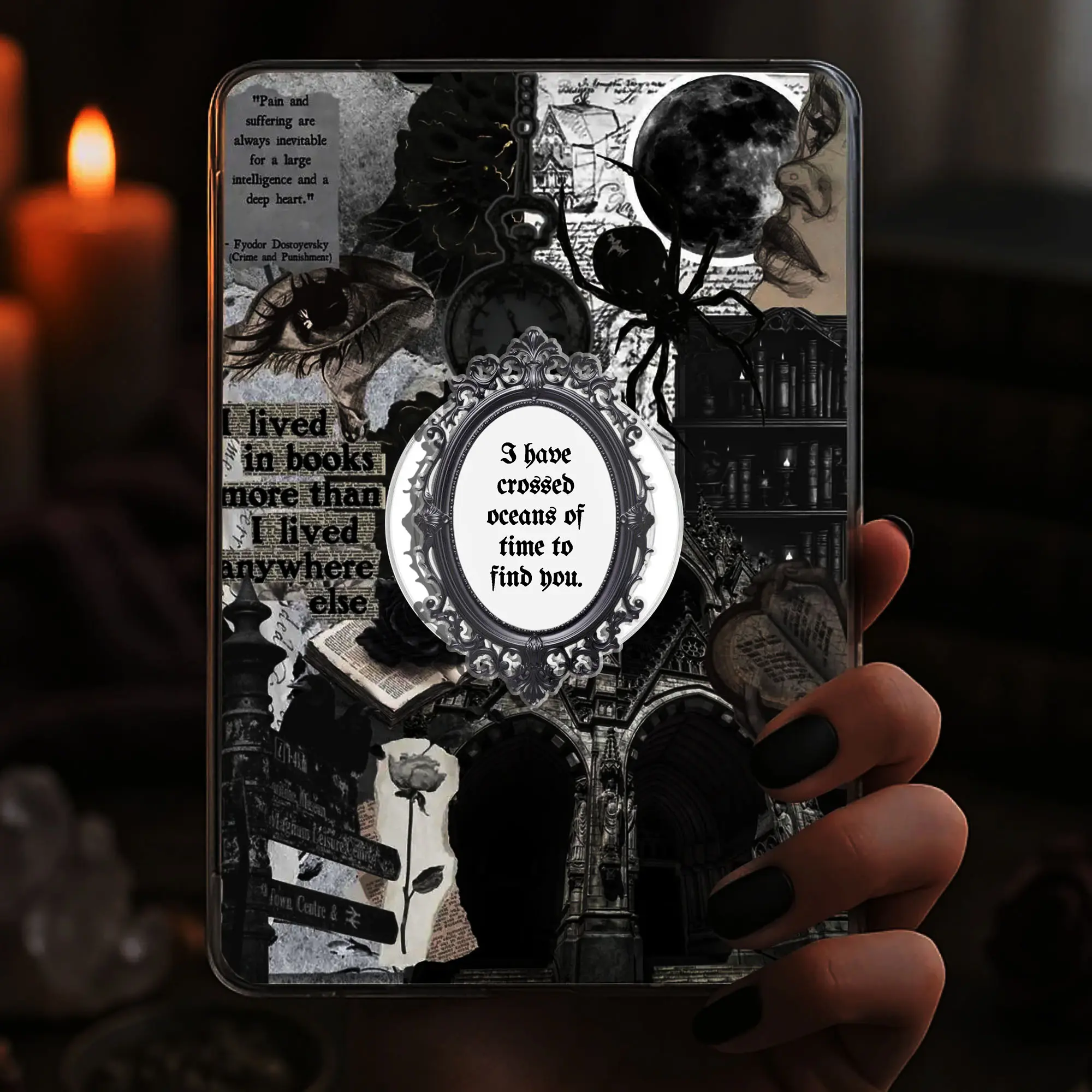 I Have Crossed Oceans Of Time To Find You Kindle Grip Dark Romance Oceans Of Time Magnetic Holder Gothic Magsafe Phone Kindle Accessory