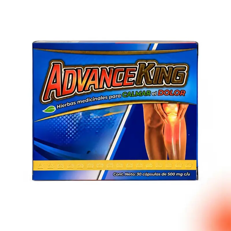 ADVANCE KING 30 caps Dietary Supplement, Turmeric, Garlic, Collagen, Glucosamine & Shark Cartilage, Herbal Blend with Magnesium & Omega 3, 30 Capsules, Daily Wellness Support
