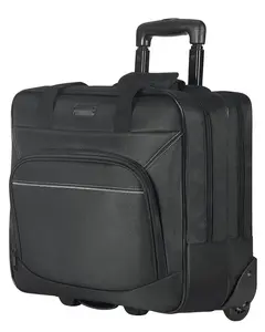 Rolling Laptop Bag 15.6 Inch Wheeled Computer Case for Work, Travel and Everyday Use, Black Lightweight with Padded Laptop Compartment, Front Organizer, Water-Resistant Exterior, Telescoping Handle, Quiet Smooth-Wheel System