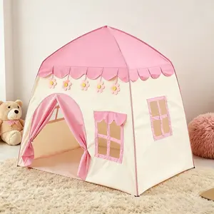 Fun Kids Play Tent, Castle Playhouse for Boys Girls, Secret Base & Sleep Tent, Zipper Closure, Portable Beach Party Playhouse, Ideal Birthday Christmas Halloween Thanksgiving Gift, No Accessories & Lights