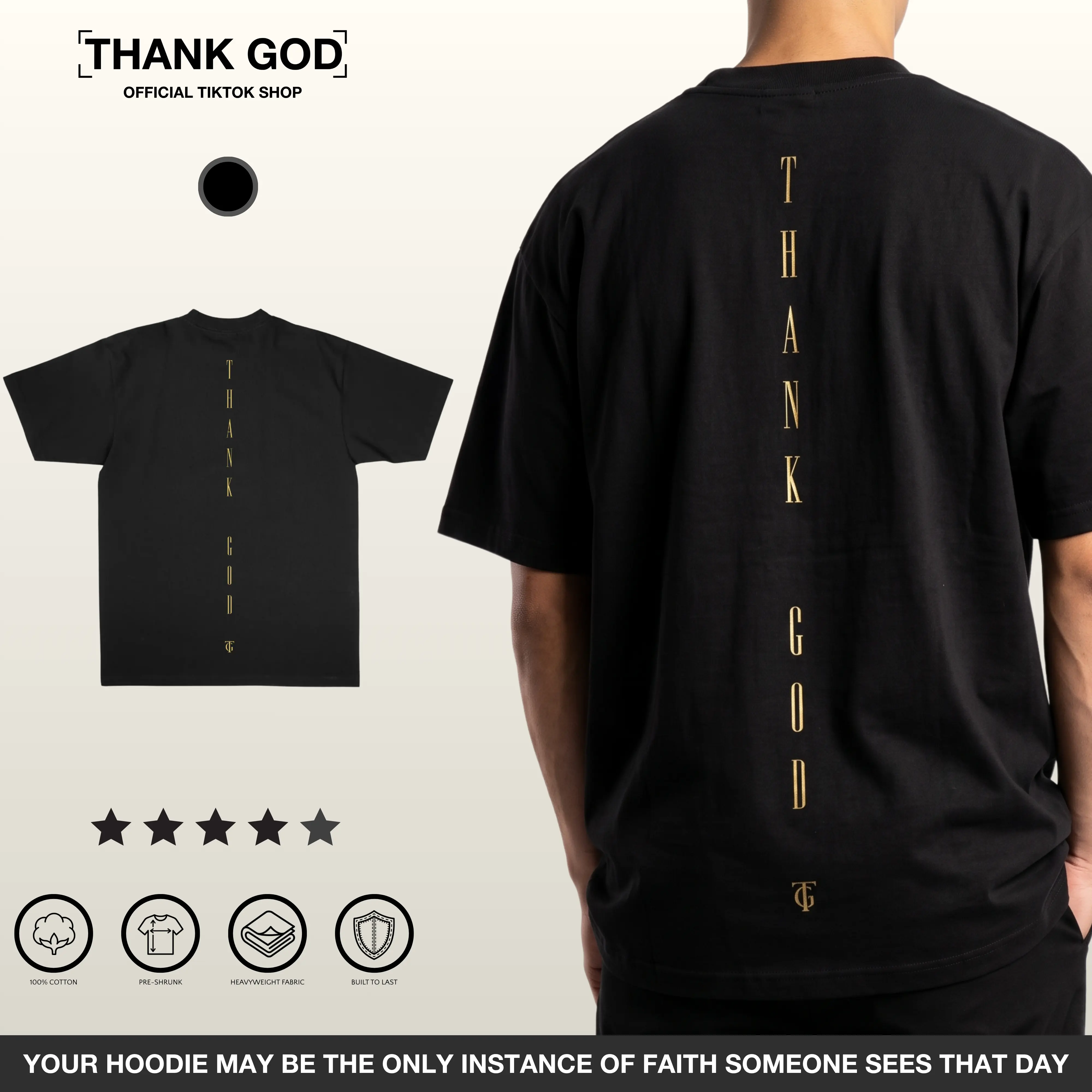 Thank God Unisex Spine Graphic T-Shirt, Casual Daily Wear Basic Top