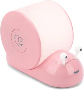 Snail Table Lamp, Wireless Rechargeable LED Light with Stick On and Magnetic for Shelf and Cabinet, Unique Preppy Home Office Pink Accessories Stuff Decorations Presents for College Girls