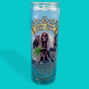 Santa Muerte Gel Candle, Home Decor Accent for Kick Vices Quita Vicios Intentions