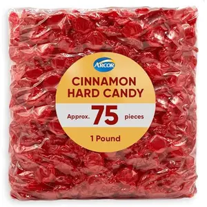 Cinnamon Hard Candy Bulk - 1 Pound of Approx 75 - Cinnamon Candy - Hard Candy Individually Wrapped, Christmas Candy Bulk