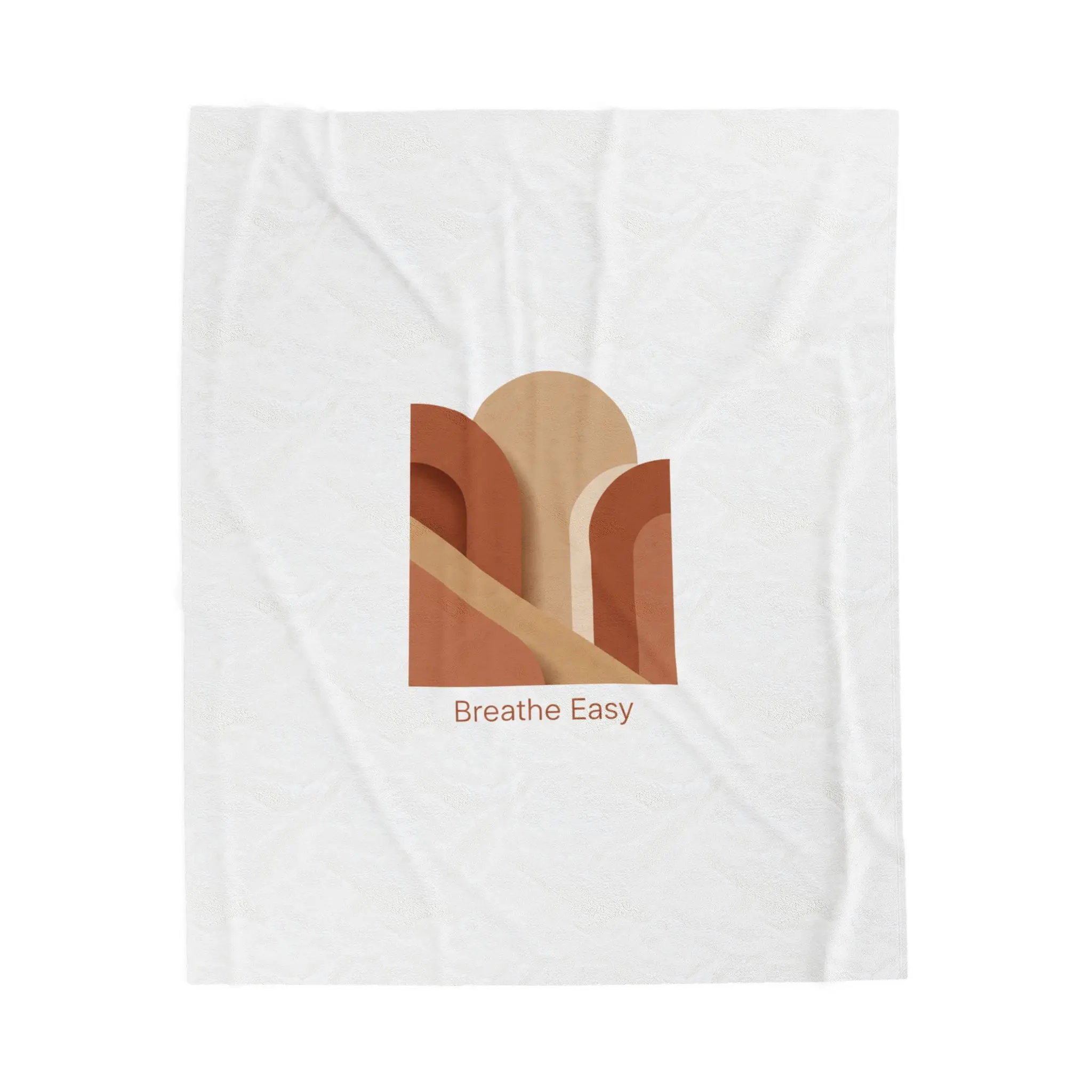 Terracotta Abstract Arch Velveteen Plush Blanket | warm neutral shapes, boho clay tones