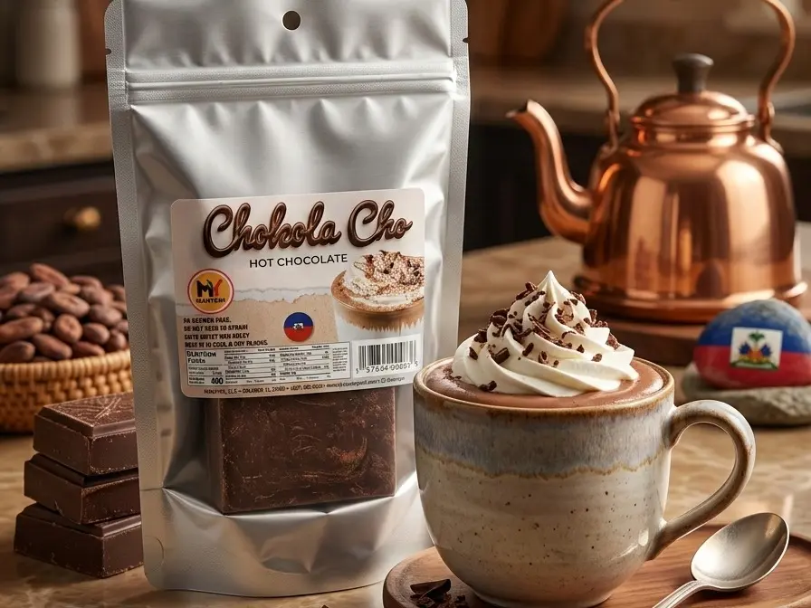 Haitian Dark Chocolate Beverage, Plant-Based Gluten-Free Snack Drink