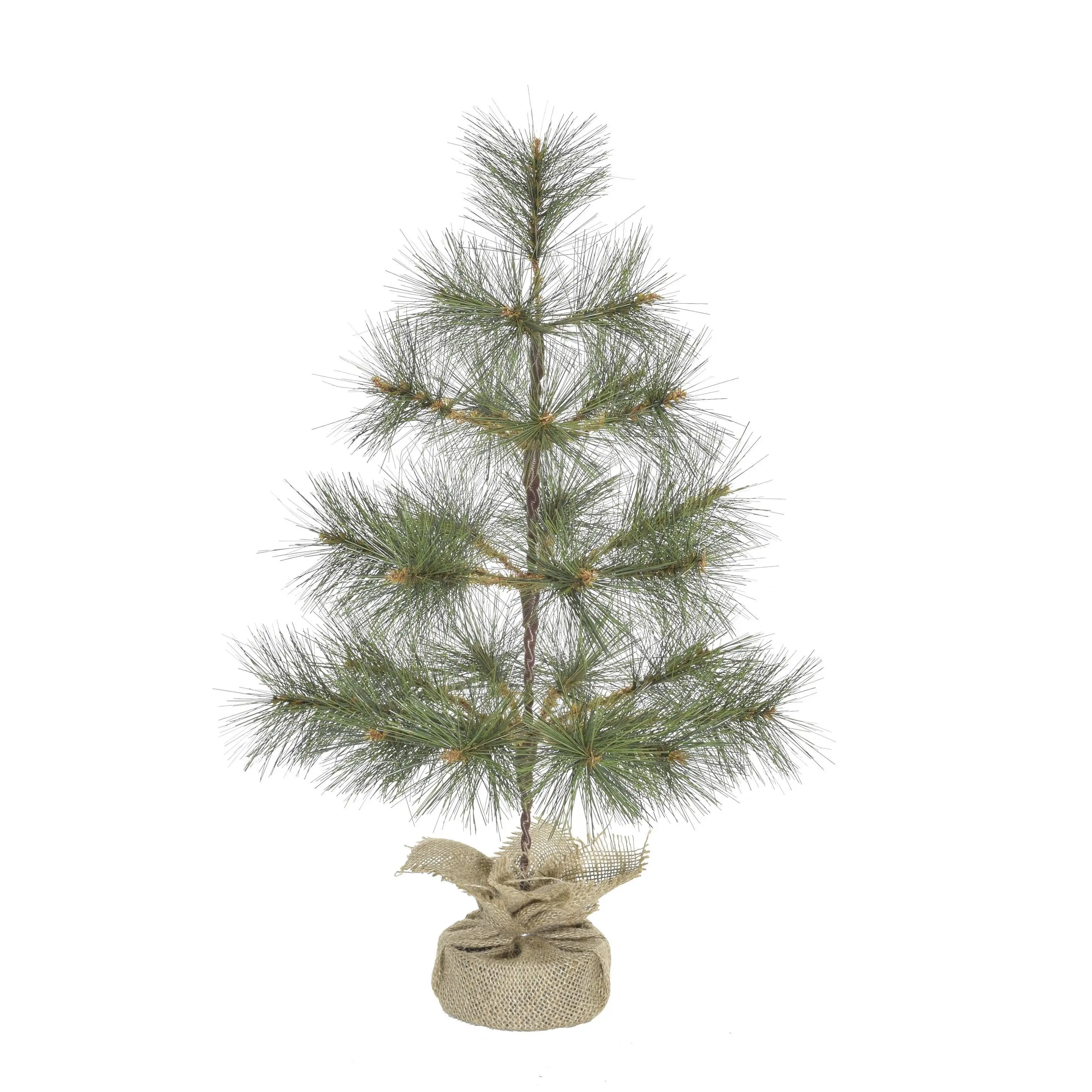 Perfect Holiday Tabletop Christmas Tree Rustic Holiday Décor Mountain Pine Burlap Wrapped Base 24 Inch