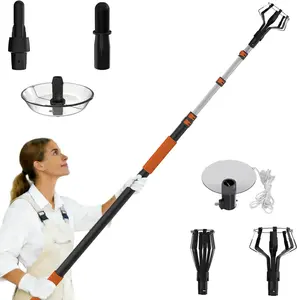 Light Bulb Changer for High Ceilings 20FT Reach, Light Bulb Changer 3-12FT with Basket, Suction Cup and Disc for Recessed Lights High Ceiling