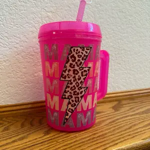 MAMA 34oz Trucker Mug - Perfect for Your Morning Drinks - Drinkware, Cup Reusable Tumbler Washable Coffee Beverage Lid Stylish
