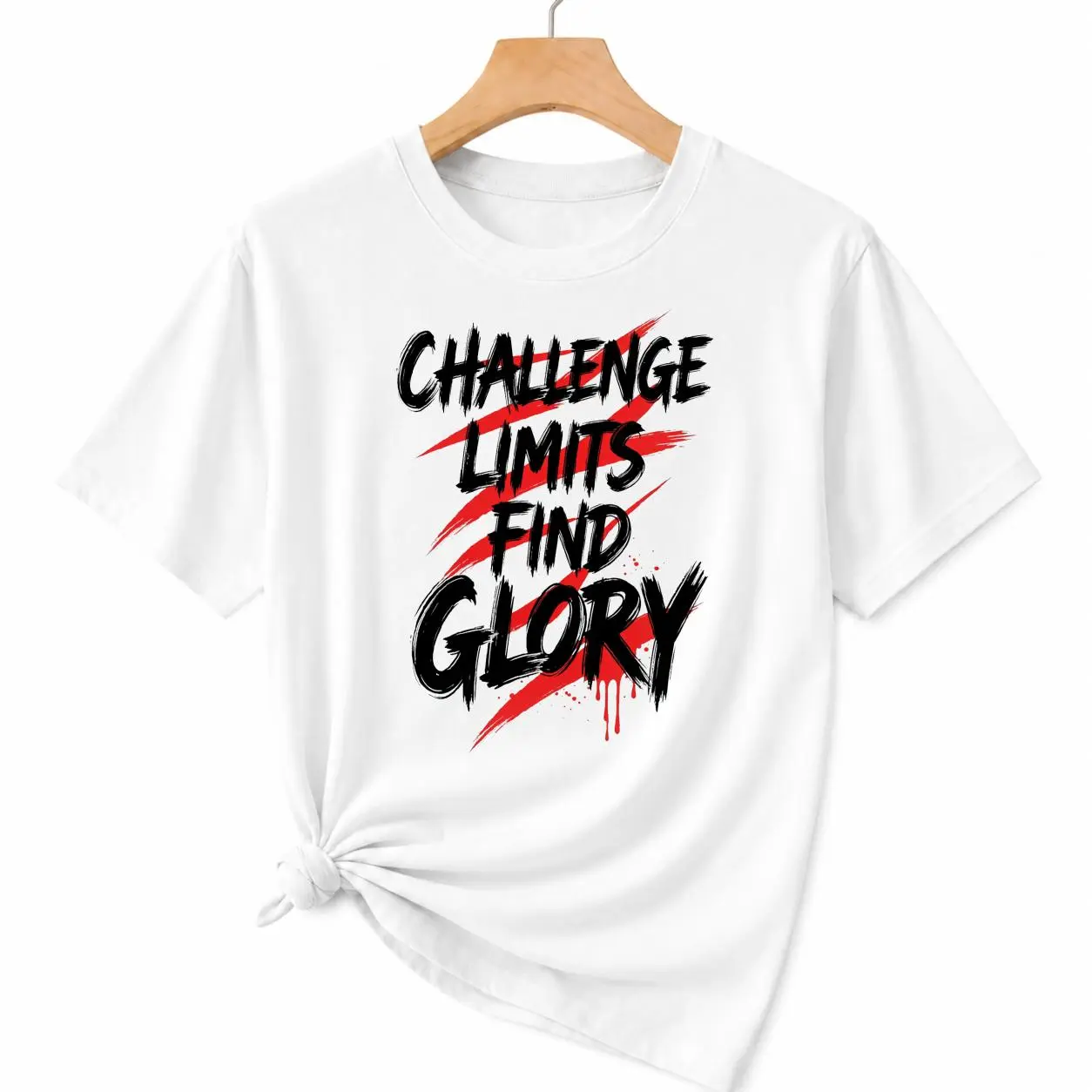 CARPESUN Motivational Streetwear T Shirt Challenge Limits Find Glory Graphic Print Soft Breathable Cotton Unisex Casual Wear Gift Recommendation