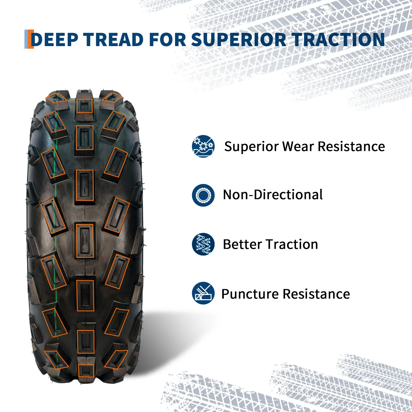 Heavy Duty 4-Ply ATV/UTV Tires Set of 2 – 22x7-10 Tubeless All-Terrain – Superior Grip for Trail, Mud, Sand, Dirt, Snow – Perfect for Quads, 4 Wheelers, Off-Road, Tracking & Work