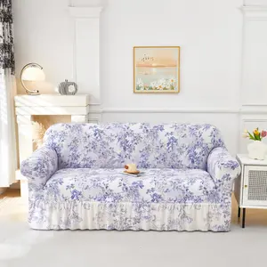 1pc Printed Skirt Sofa Cover, Washable Sofa Slipcover, Soft and Comfortable, All-Season Home Protector, Durable Design for Daily Use