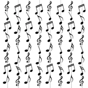 12 PCS Musical Note Banners Music Themed Party Decorations Hanging Swirl Musical Notes Garland Kit Music Note Paper Cutouts for Music Concert Music Themed Birthday Wedding Shower Party Decor