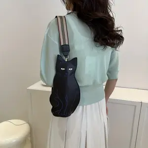 Cute Cat Shaped Crossbody Bag - Novelty Animal Design Shoulder Bag for Women & Girls, Trendy & Playful Purse for Daily Use