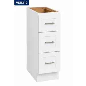 VDB312 Vanity 3-Drawer Base Cabinet | 12" Wide | Launch Cabinet Collection