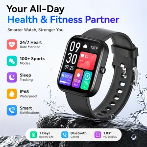 [Summervibes] Tukio 2026 Smartwatch 1.85" Touchscreen with 120+ Exercise Modes Sleep Monitoring & Wireless Connectivity for Holiday Gifts & Fitness Tracking