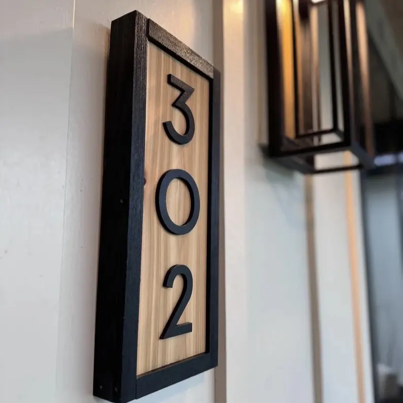 Custom Cedar Address Sign