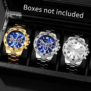 3pcs/Set Fashionable Casual Pointer Style Men's Quartz Watch Combination Set, Suitable for Daily Use or Gift Giving, Suitable for Wearing All Year Round