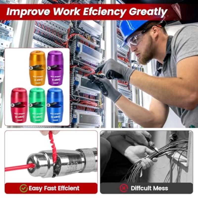 Wire Stripper Twister Tool for Drill, 2026 Upgraded Wire Stripping Tool & Wire Twisting Connector for Cutters 6-14 AWG, 9 In 1 Professional Electrician Wire Nut Twister Stripping and Twisting Tool