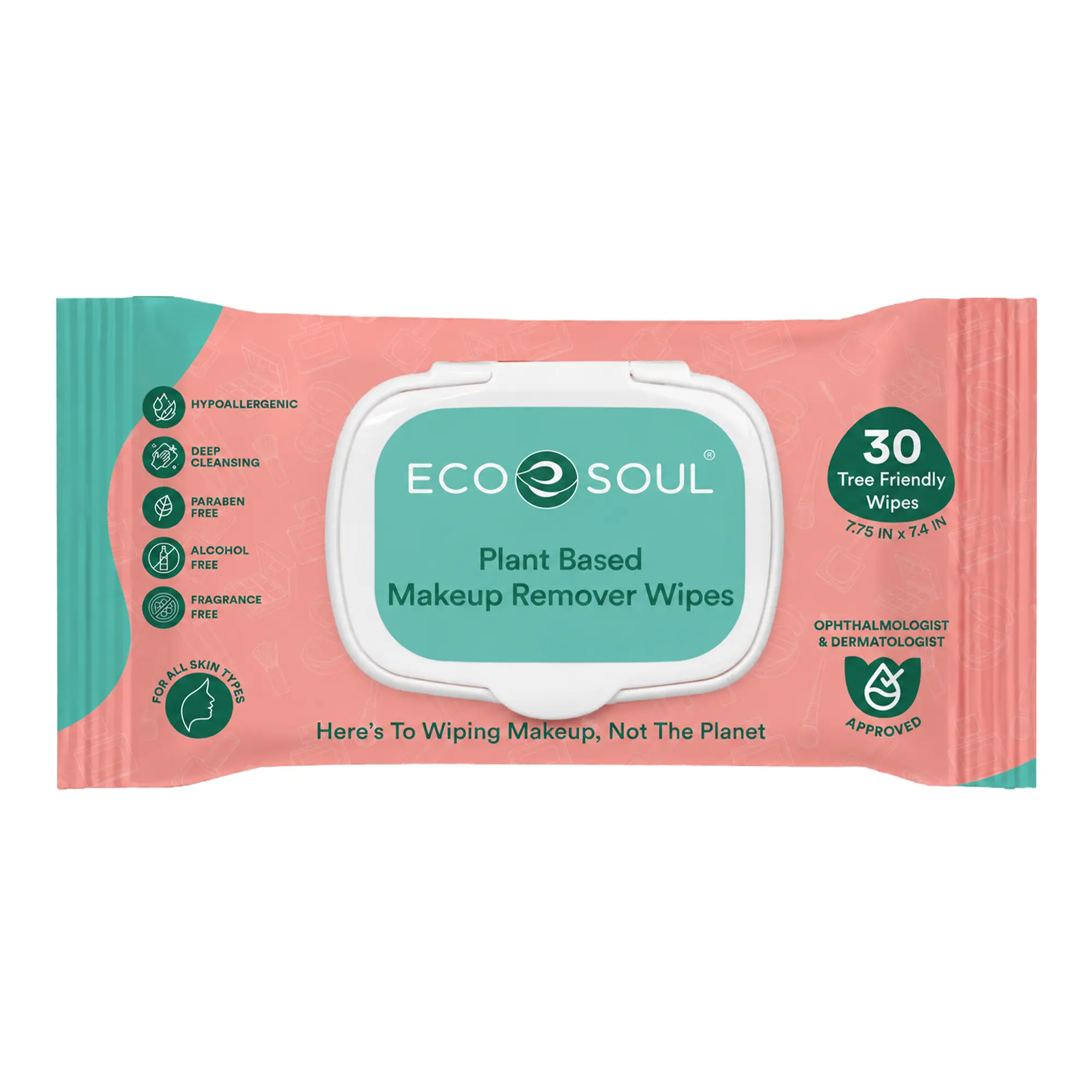 ECO SOUL Plant-Based Makeup Remover Wipes (30 Wipes Each Pack)