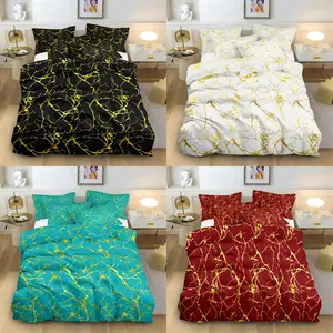 Marble Texture Bedding Set, High-Definition Digital Print, Soft Comfortable, Bedroom Decor, Suitable for All Rooms, Gift Idea, Four Seasons Use
