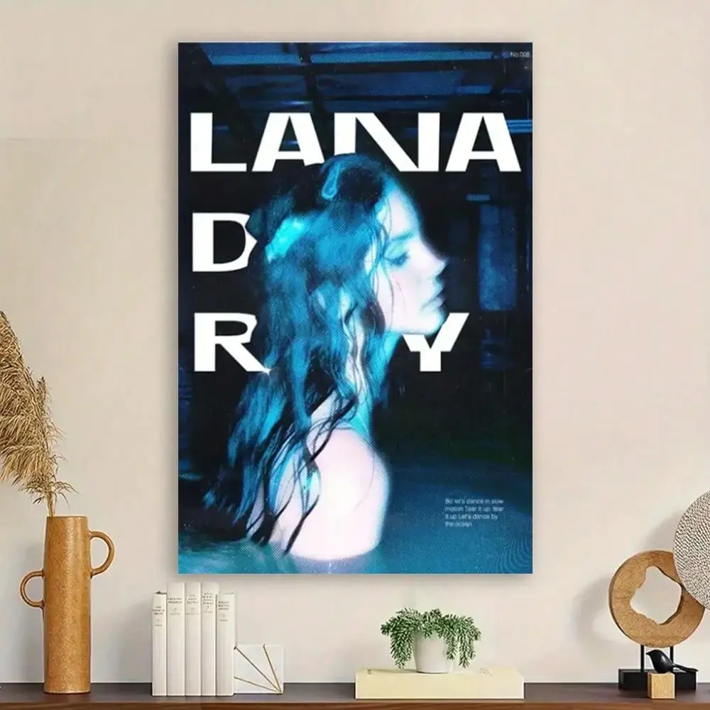 Unframed Vintage Hip Hop Music Poster Lana Drew Artistic Canvas Art Vintage Prints, Wall Decor for Living Room or Bedroom, Home Decoration Suitable for Various Occasions, Decoration Items
