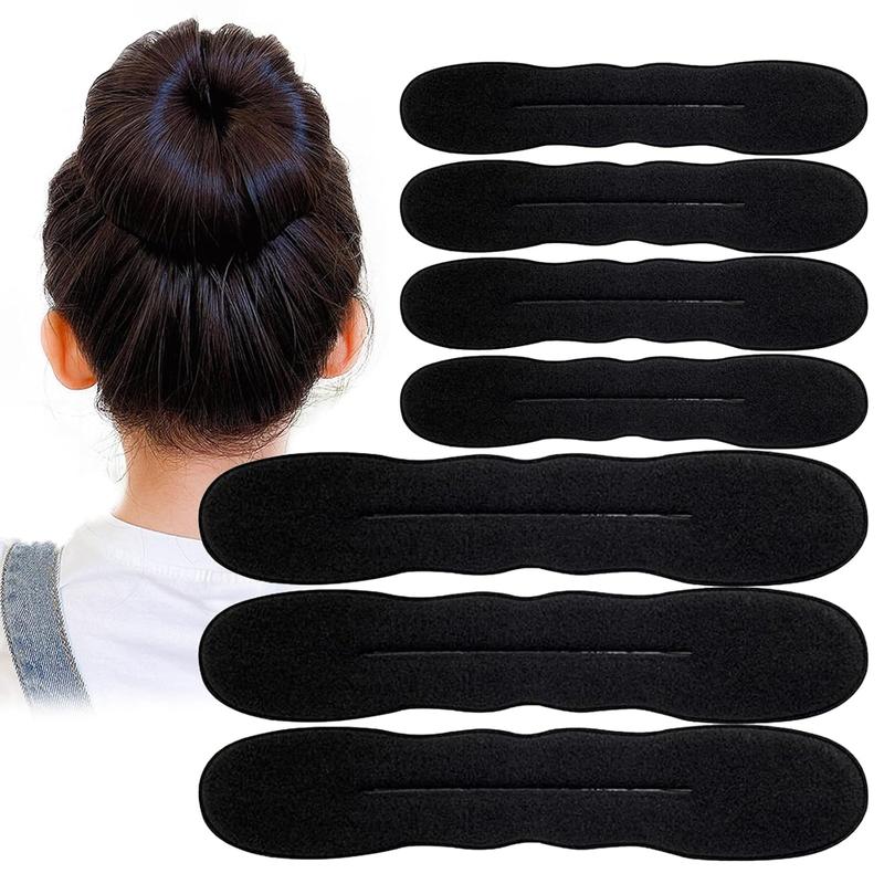 10 PCS Hair Bun Maker for Women and 12 Black Hair Ties Lazy Hair Curler Bun Clips Easy Magic Snap Roll Sponge Bun Donut Hair Maker for Women With Hair Ties Haircare Heatless