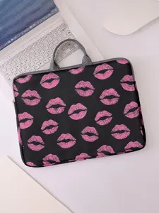 Lips Pattern Notebook Bag, Soft Laptop Sleeve, Tablet Case, Zipper Storage Pouch, Casual Style, All Seasons, Valentine's Day Gift, Laptop Bags