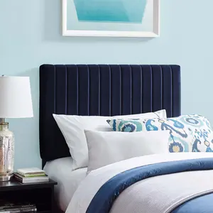 Keira Performance Velvet Twin Headboard in Midnight Blue