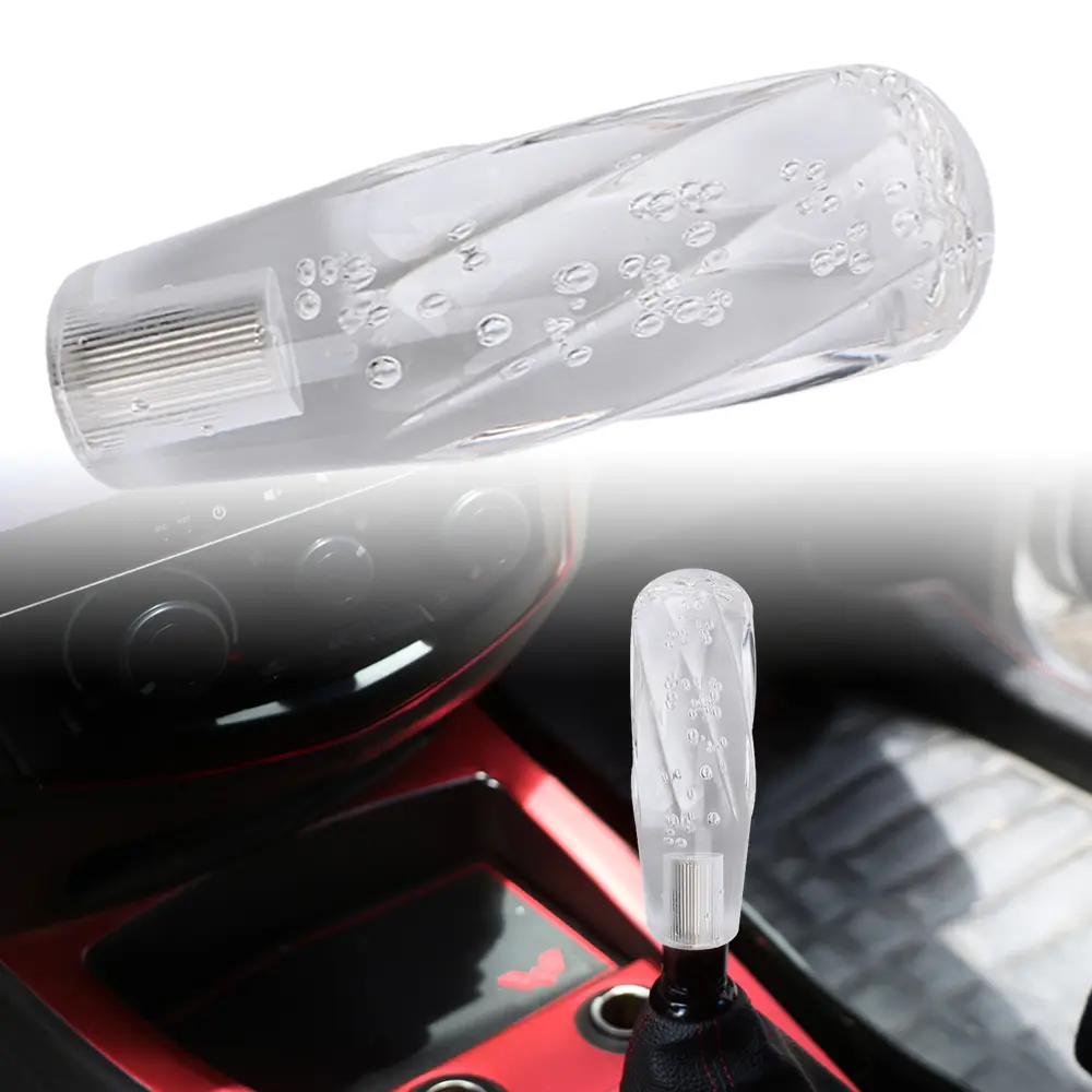 VIP 150mm Transparent Manual Clear Diamond Crystal Bubble Shift Knob Universal