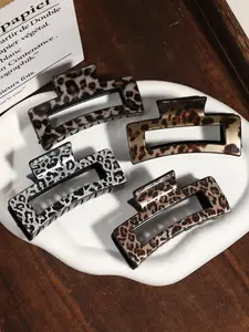 4pcs leopard print hair clip set-fashion Joker to save broken hair! Ins style Korean hair clip, personalized retro headdress, create a lazy atmosphere feeling hair style Hair Claw