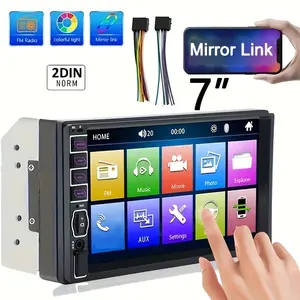 New 2 Din MP5 Multimedia Player, Car Video Player, 17.78Cm HD Car Stereo Radio Featuring FM/USB/AUX, SD Capabilities, Steering Wheel Control, And Mirror Link Support, Without Battery