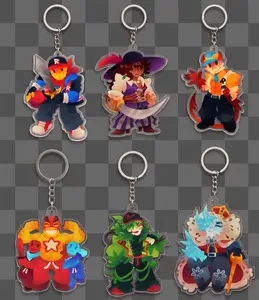 Acrylic Keychain & Phone Charm Set - 6Pcs Cute Game Character styles, Keyrings for Bags & Gamer Gifts