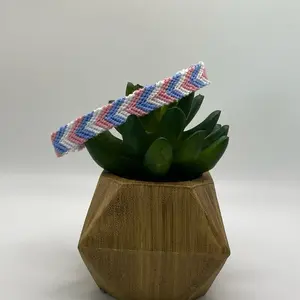 Trans Chevron Pride Friendship Bracelet - High-Quality Cotton Embroidery Floss, Adjustable Sliding Knot, LGBTQ+ Support Fashion Accessory