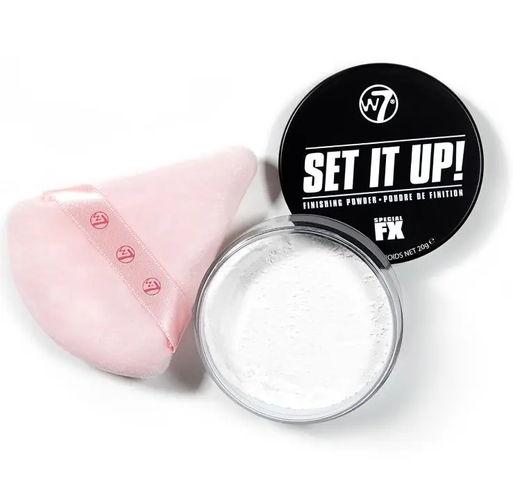 W7 Set It Up Loose Setting Powder & Precision Puff – Translucent, Feather-Light Finishing Powder & Soft Puff for a Flawless, Matte Finish – Easy, Mess-Free Application for Every Makeup Lover!