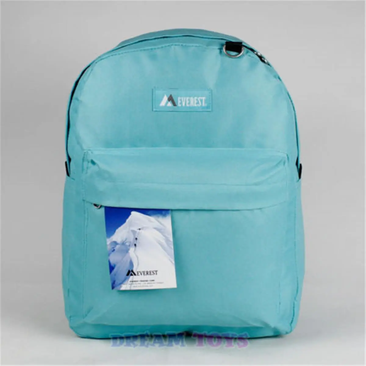 Everest Classic Casual High-Capacity Backpack with Ring - Aqua Blue, 13 Length, 6.5 Width, Length: 13