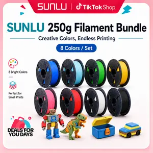 SUNLU 3D Printer Filament Bundle, 250g Each (1.75mm), Multicolor, Neatly Wound, Vacuum Packed, Compatible with AMS, Ideal for Mother's Day Gift (Total 2kg)