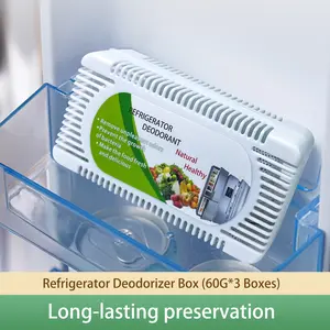 Reusable Activated Carbon Fridge-Freezer Deodorizer, Unscented, Odor-Eliminating Moisture-Absorbing, Long-Lasting, Ideal for Camping Coolers & Kitchen Storage, Extends Food Freshness
