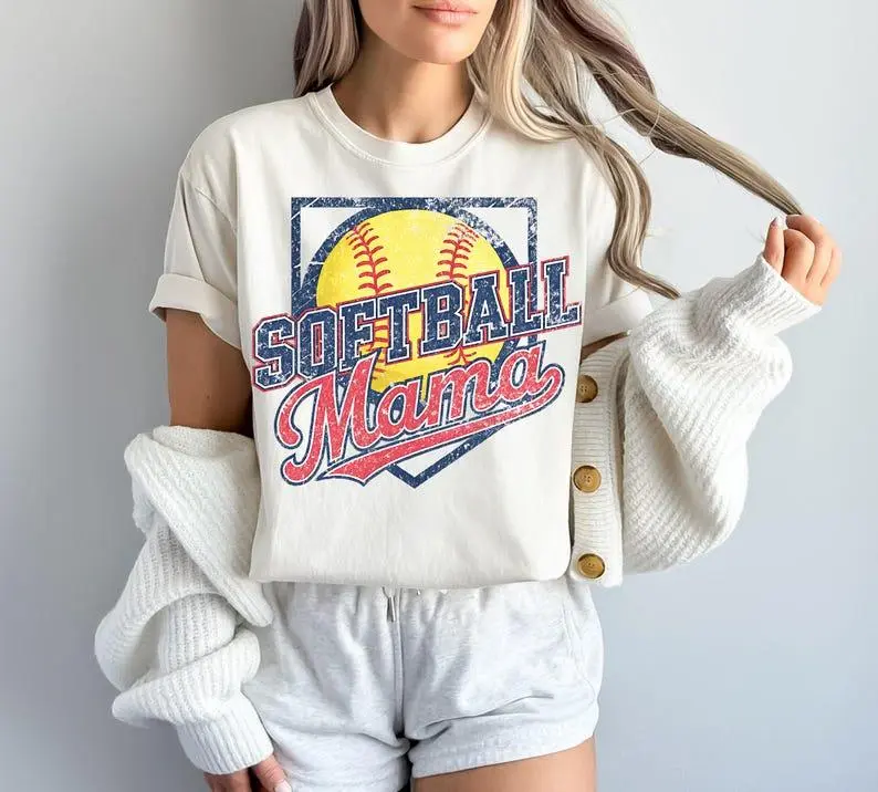 Softball Mama T-shirt, softball mom t-shirt, softball season t-shirt, Retro softball shirt Vintage Softball Game Day Softball Shirt