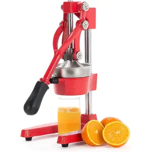 Manual Citrus Juicer, Professional Orange and  Juice Maker, Easy to Clean, Red