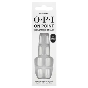 OPI On Point, Instant Press-On Mani, Short Length, Kyoto Pearl, 27 Piece Kit